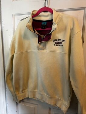 Whistler Canada Embroidered Pullover - Cream with Burgundy & Black Accents